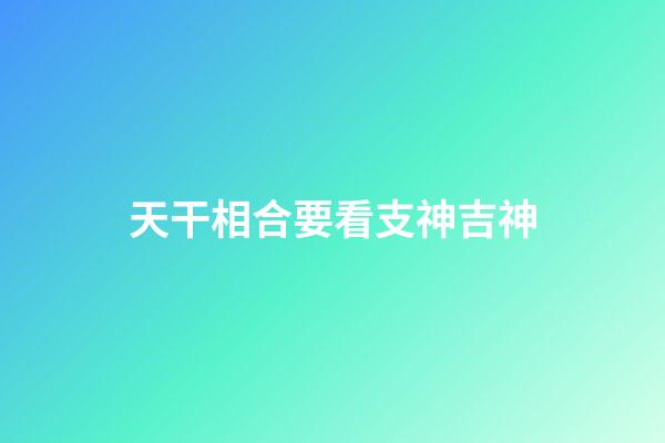 天干相合要看支神吉神