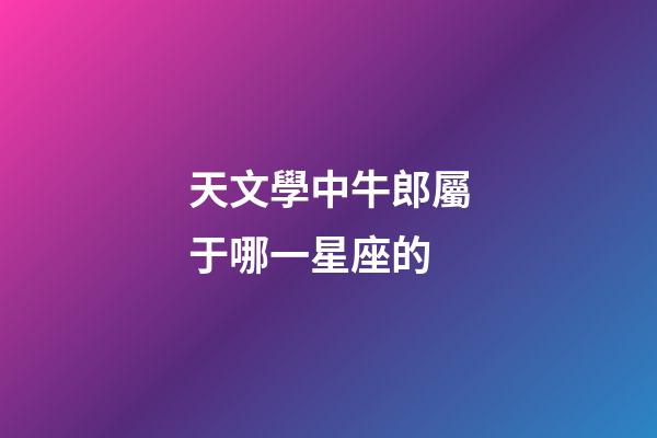 天文學中牛郎屬于哪一星座的-第1張-星座運勢-玄機派