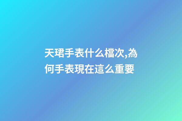 天珺手表什么檔次,為何手表現在這么重要-第1張-觀點-玄機派
