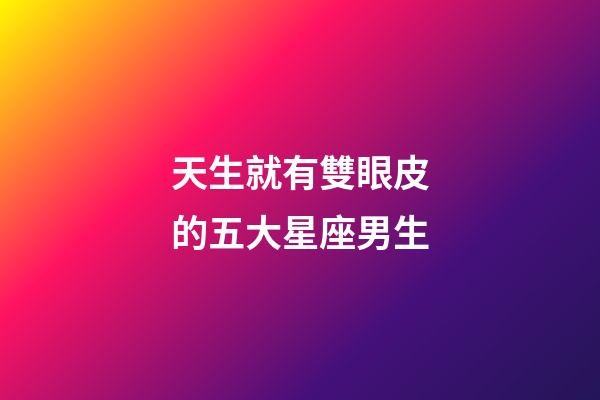 天生就有雙眼皮的五大星座男生-第1張-星座運勢-玄機派