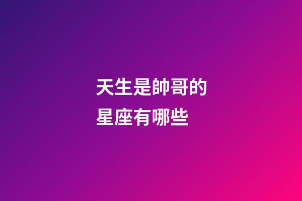 天生是帥哥的星座有哪些-第1張-星座運勢-玄機(jī)派