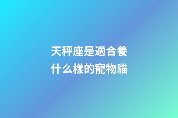 天秤座是適合養什么樣的寵物貓-第1張-星座運勢-玄機派
