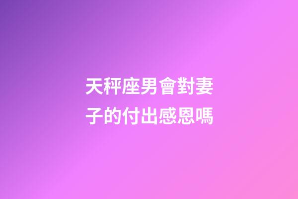 天秤座男會對妻子的付出感恩嗎-第1張-星座運勢-玄機派