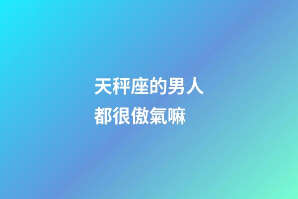 天秤座的男人都很傲氣嘛-第1張-星座運勢-玄機派