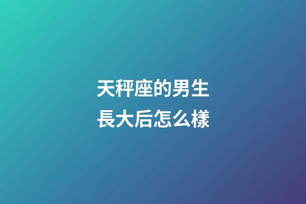 天秤座的男生長大后怎么樣-第1張-星座運勢-玄機派
