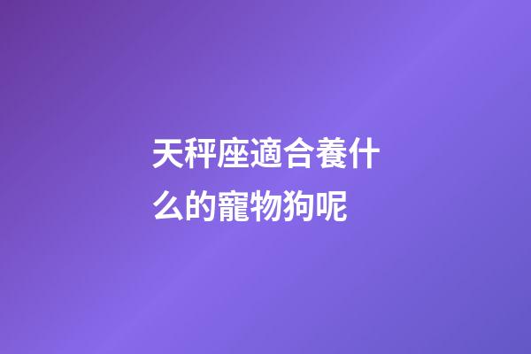 天秤座適合養什么的寵物狗呢-第1張-星座運勢-玄機派
