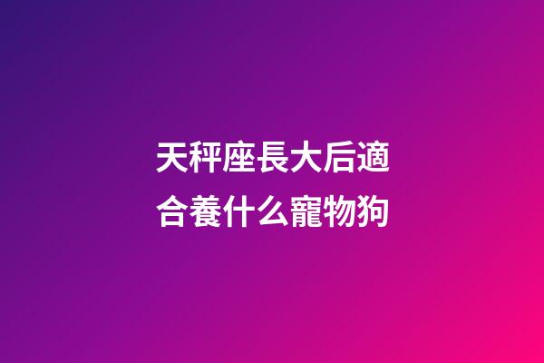 天秤座長大后適合養什么寵物狗-第1張-星座運勢-玄機派