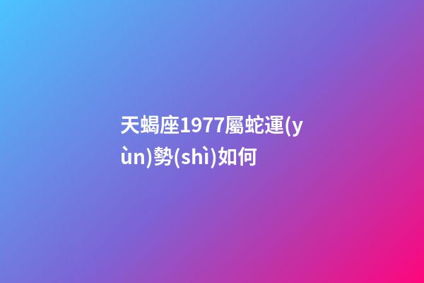 天蝎座1977屬蛇運(yùn)勢(shì)如何-第1張-星座運(yùn)勢(shì)-玄機(jī)派