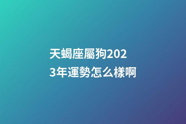 天蝎座屬狗2023年運勢怎么樣啊-第1張-星座運勢-玄機派