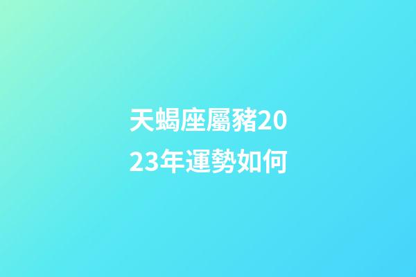 天蝎座屬豬2023年運勢如何-第1張-星座運勢-玄機派