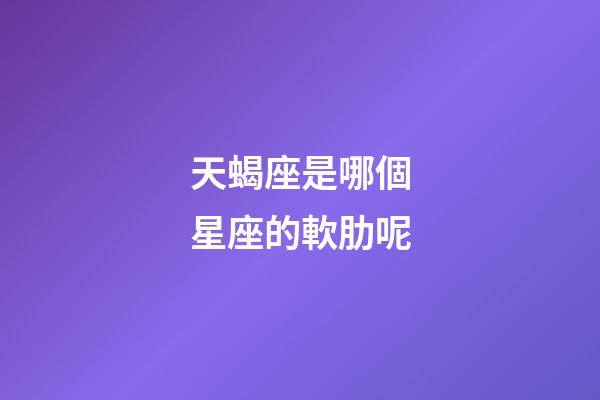 天蝎座是哪個星座的軟肋呢-第1張-星座運勢-玄機派