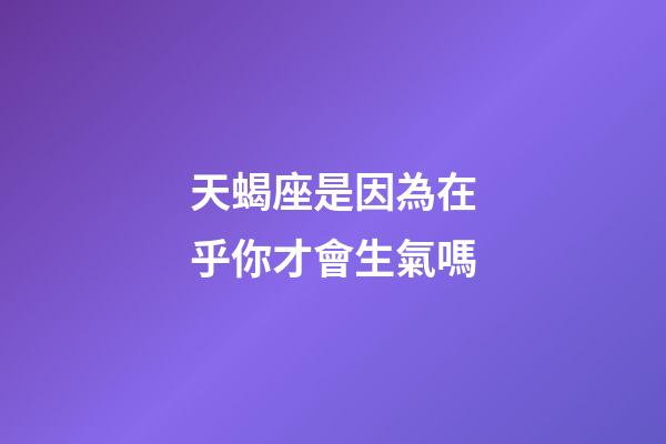 天蝎座是因為在乎你才會生氣嗎-第1張-星座運勢-玄機派