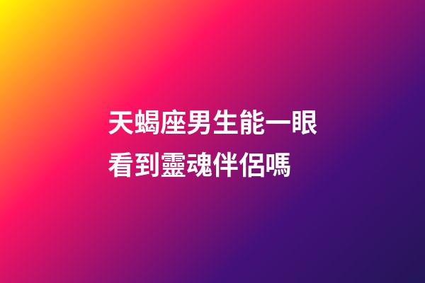 天蝎座男生能一眼看到靈魂伴侶嗎-第1張-星座運勢-玄機派