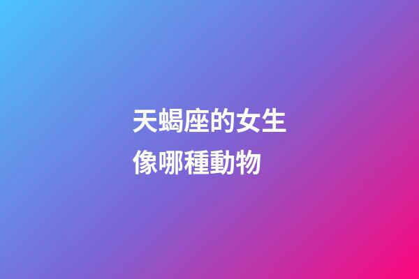 天蝎座的女生像哪種動物-第1張-星座運勢-玄機派