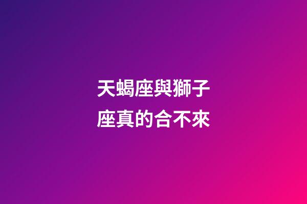 天蝎座與獅子座真的合不來-第1張-星座運勢-玄機派