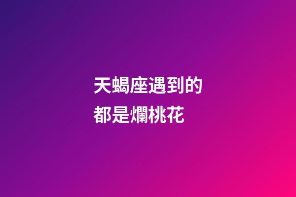 天蝎座遇到的都是爛桃花-第1張-星座運(yùn)勢(shì)-玄機(jī)派