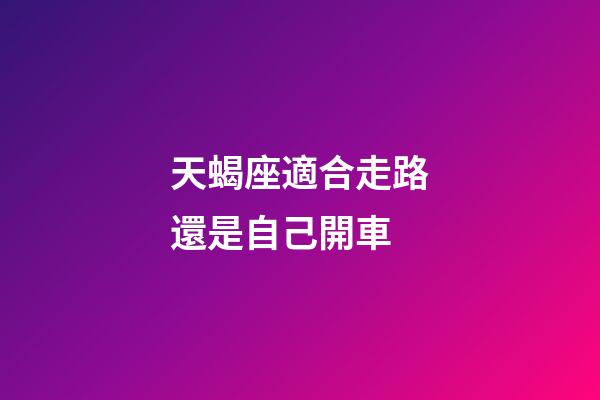 天蝎座適合走路還是自己開車-第1張-星座運勢-玄機派