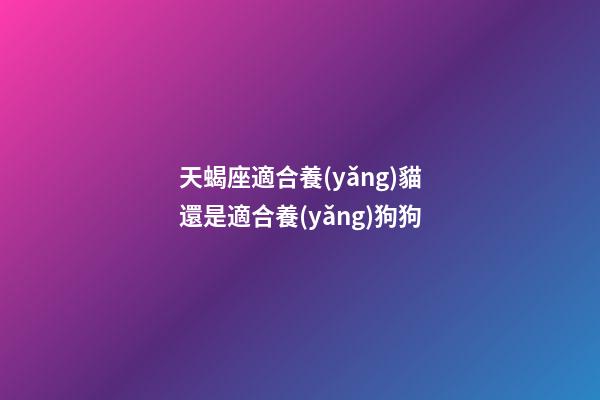 天蝎座適合養(yǎng)貓還是適合養(yǎng)狗狗-第1張-星座運(yùn)勢-玄機(jī)派