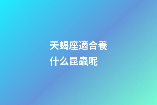 天蝎座適合養什么昆蟲呢