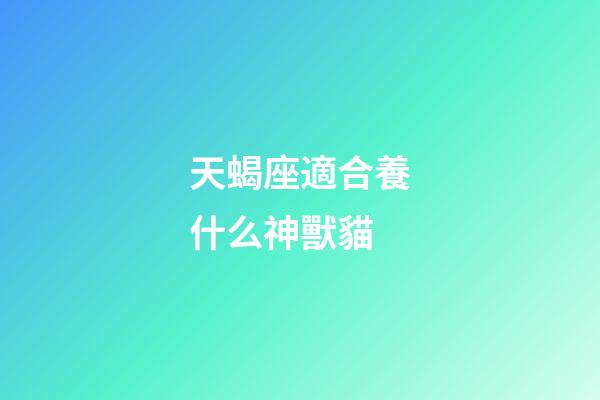天蝎座適合養什么神獸貓-第1張-星座運勢-玄機派