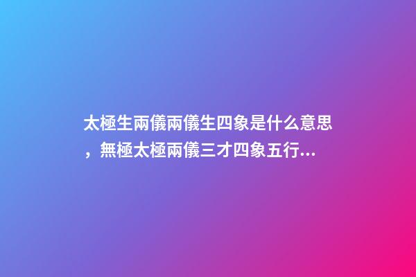 太極生兩儀兩儀生四象是什么意思，無極太極兩儀三才四象五行六合七星八卦九宮是什么意思-第1張-觀點-玄機派