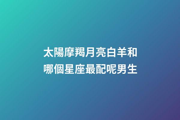 太陽摩羯月亮白羊和哪個星座最配呢男生-第1張-星座運勢-玄機派