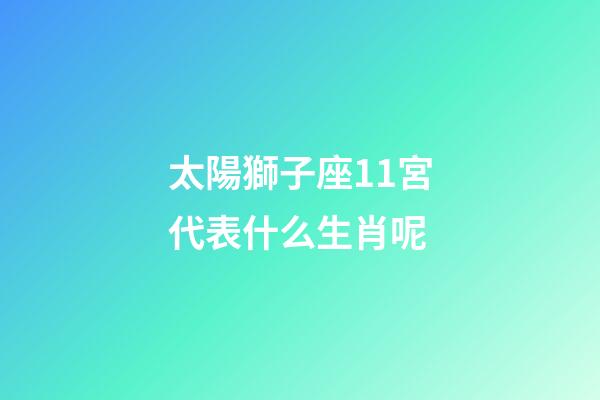 太陽獅子座11宮代表什么生肖呢-第1張-星座運勢-玄機派