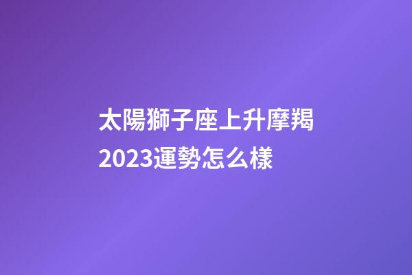 太陽獅子座上升摩羯2023運勢怎么樣-第1張-星座運勢-玄機派
