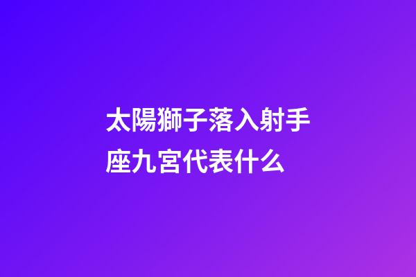 太陽獅子落入射手座九宮代表什么-第1張-星座運(yùn)勢(shì)-玄機(jī)派