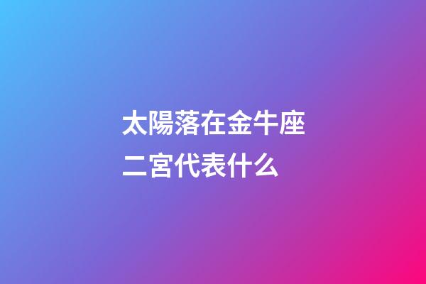 太陽落在金牛座二宮代表什么-第1張-星座運勢-玄機派