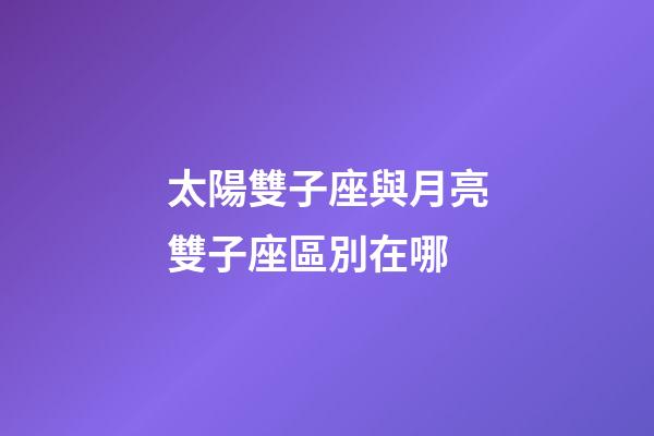 太陽雙子座與月亮雙子座區別在哪-第1張-星座運勢-玄機派