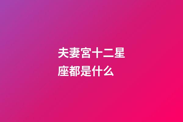 夫妻宮十二星座都是什么-第1張-星座運(yùn)勢-玄機(jī)派