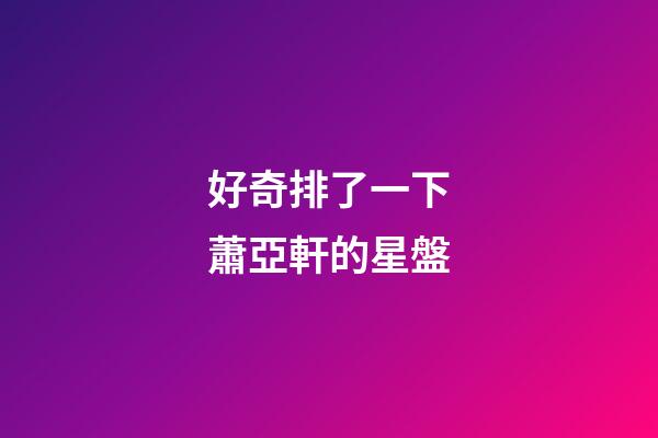 好奇排了一下蕭亞軒的星盤-第1張-星座運勢-玄機派