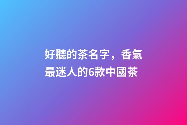 好聽的茶名字，香氣最迷人的6款中國茶-第1張-觀點-玄機派