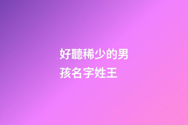 好聽稀少的男孩名字姓王(男孩姓王有氣質(zhì)名字)-第1張-男孩起名-玄機派