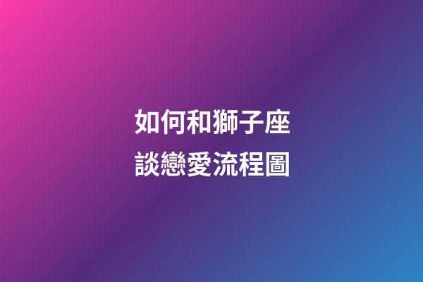 如何和獅子座談戀愛流程圖-第1張-星座運勢-玄機派