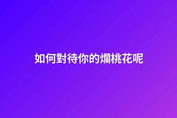 如何對待你的爛桃花呢