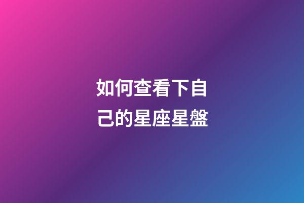 如何查看下自己的星座星盤-第1張-星座運勢-玄機派