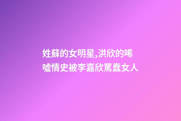 姓蘇的女明星,洪欣的唏噓情史被李嘉欣罵蠢女人-第1張-觀點(diǎn)-玄機(jī)派