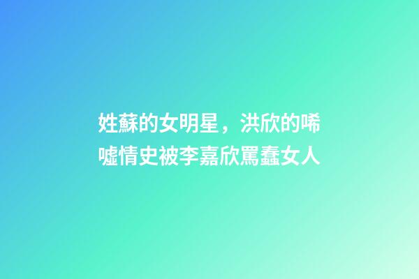 姓蘇的女明星，洪欣的唏噓情史被李嘉欣罵蠢女人-第1張-觀點(diǎn)-玄機(jī)派
