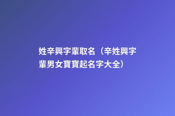 姓辛興字輩取名（辛姓興字輩男女寶寶起名字大全）