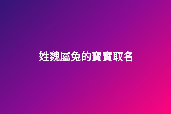姓魏屬兔的寶寶取名(姓魏取什么名字好)-第1張-寶寶起名-玄機派
