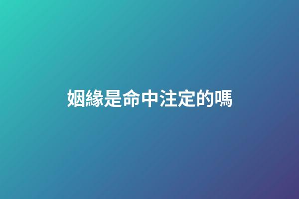 姻緣是命中注定的嗎