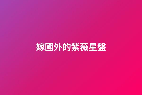 嫁國外的紫薇星盤-第1張-星座運勢-玄機派