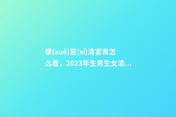 學(xué)習(xí)清宮表怎么看，2023年生男生女清宮表的計算公式