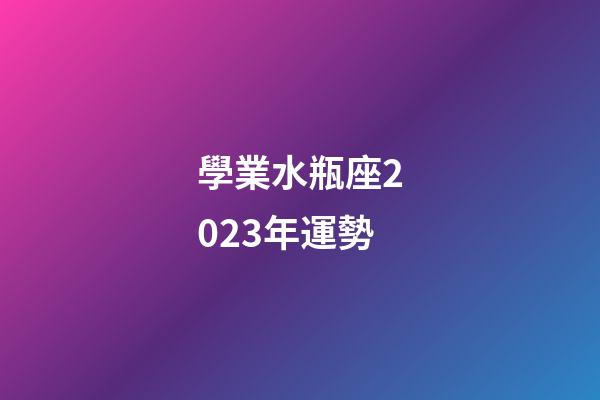 學業水瓶座2023年運勢-第1張-星座運勢-玄機派
