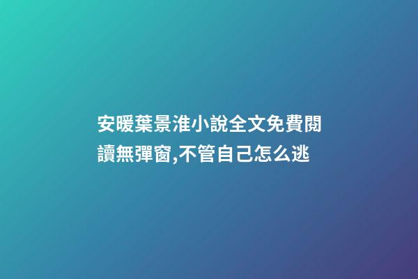 安暖葉景淮小說全文免費閱讀無彈窗,不管自己怎么逃-第1張-觀點-玄機派