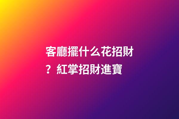 客廳擺什么花招財？紅掌招財進寶