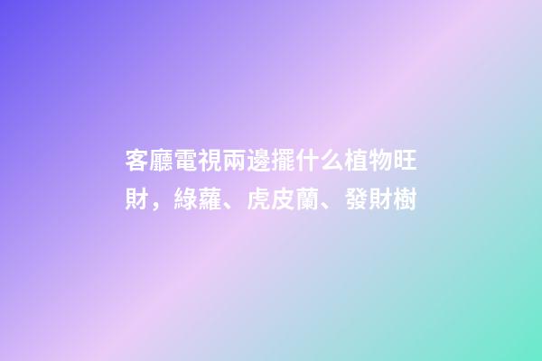 客廳電視兩邊擺什么植物旺財，綠蘿、虎皮蘭、發財樹