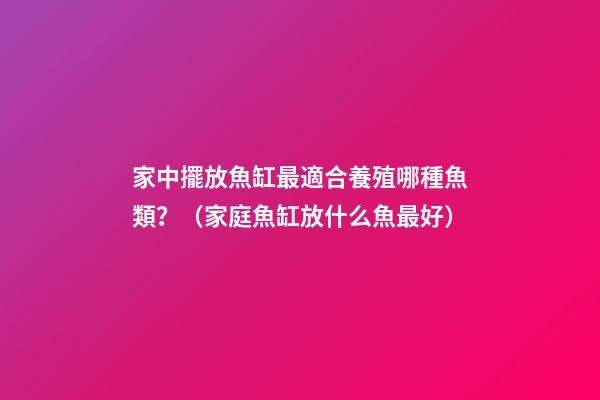 家中擺放魚缸最適合養殖哪種魚類？（家庭魚缸放什么魚最好）